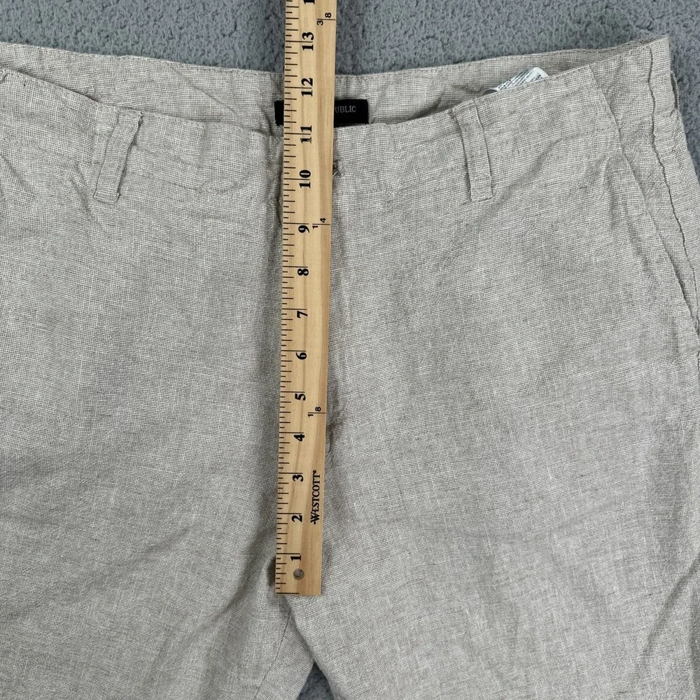 Banana Republic Linen Cotton Pants Men 34x30 Beige Khaki Flap Pocket Breathable